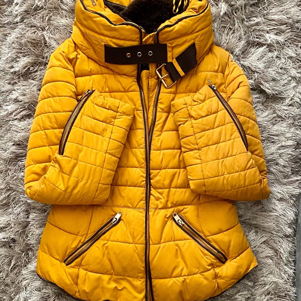 Mustard Zara puffer